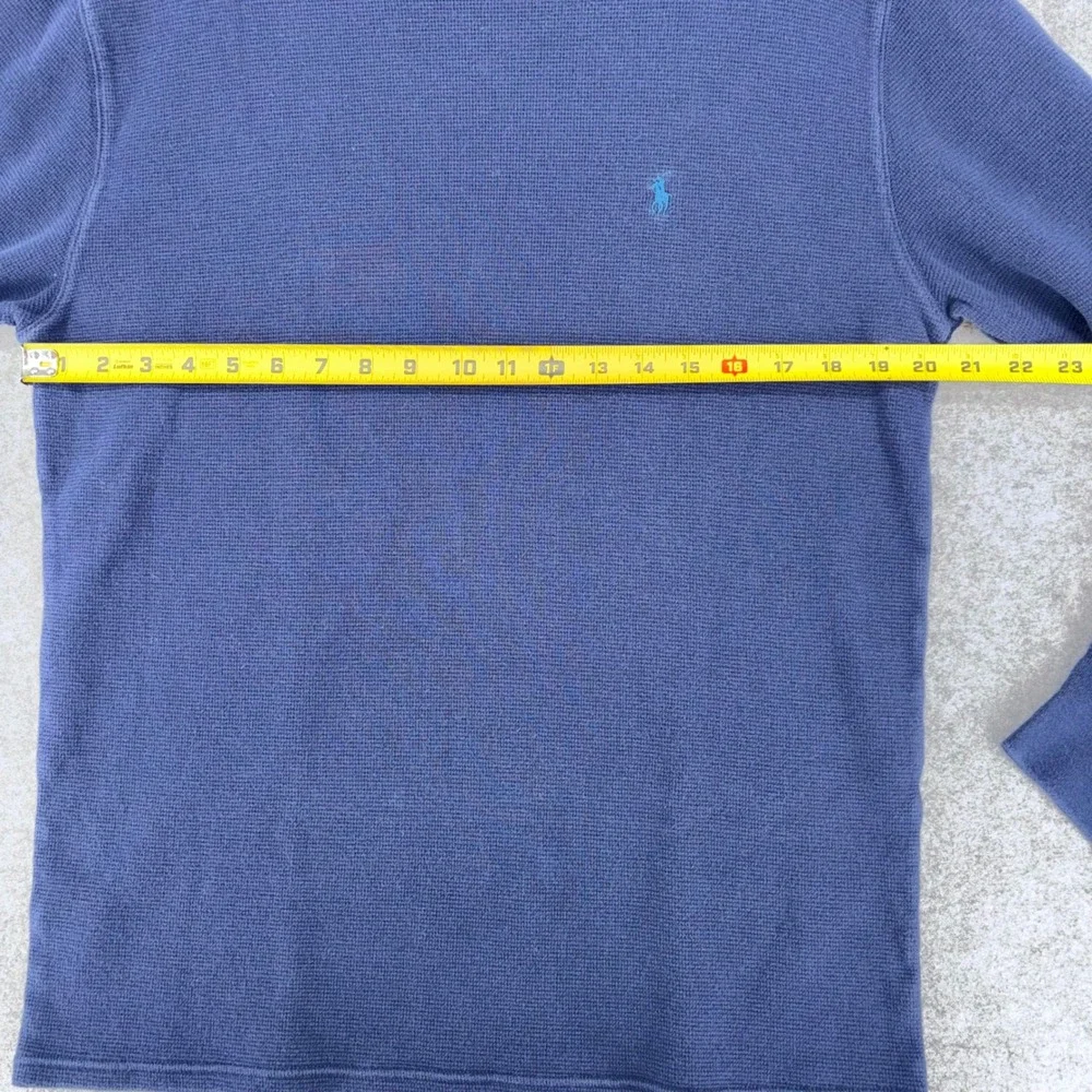 Polo Ralph Lauren Mens XL Navy Blue Waffle Knit Thermal Long Sleeve Sleep Shirt